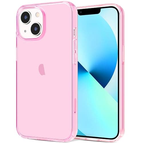 JJGoo Compatible with iPhone 13 Case, Clear Pink Soft Shockproof Protective Slim Thin Phone Bumper Cover for iPhone 13-6.1 inch 2021 - Image 1