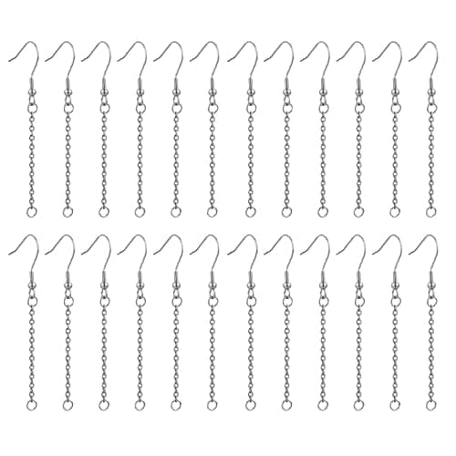 ETAWDE Pack of 20 Dangle Earring Wires for DIY Jewelry Making Adjustable Chain Extender Set for Jewelry Making Extension Chains - Image 1