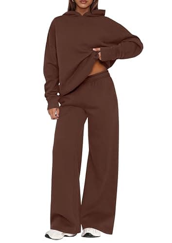 PRETTYGARDEN Womens Sweatsuits 2 Piece Set 2025 Casual Winter Long Sleeve Hoodie Loose Wide Leg Sweatpants Fall Tracksuit - Image 1