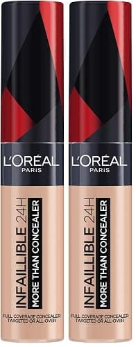L'Oréal Paris Concealer zum Abdecken und Auffrischen, Für ein deckendes Finish und bis zu 16H Halt, Infaillible More Than Concealer, Farbe:- 322 Ivory, 11 ml (Packung mit 2) - Image 1
