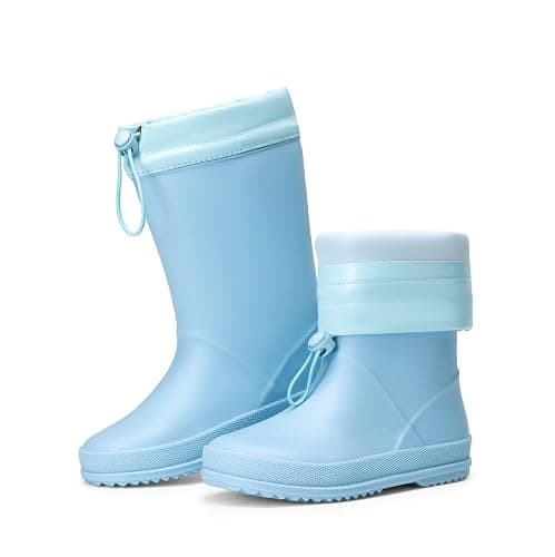 DREAM PAIRS Kids Waterproof Fleece Lined Rain Boots | Lightweight,Non-Slip Outsole,Easy-On,Outdoor Rainy Play,Unisex Boys Girls Toddler - Image 1