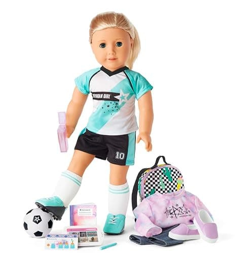 American Girl Truly Me 18-inch Doll 27 & School Day to Soccer Play Playset with Supplies, Uniform, and Ball, For Ages 6+ - Image 1