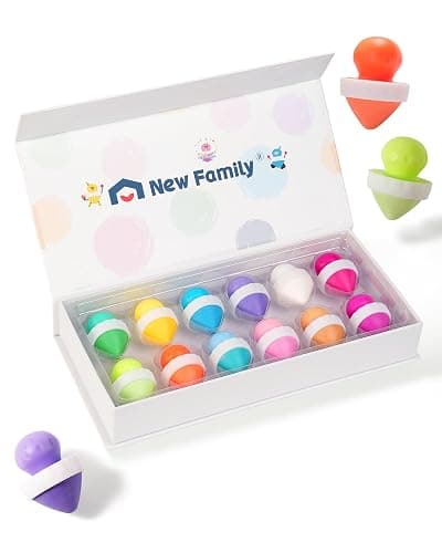 NewFamily Dustless Chalk for Kids, 12 Vivid Colors with Holder — Non-Toxic, Washable, Mess-Free Chalk for Chalkboard & Sidewalk, Easy-Clean for Toddlers & Classroom - Image 1