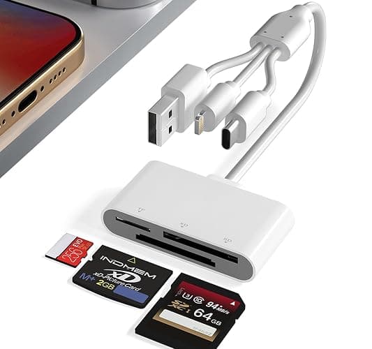 Digital Camera Adapter XD Card Reader - 2025 New SD Card Reader for iPhone 17/16/15/14/iPad/PC/Android/MAC, 3 in 1 Lightning+USB A+USB C OTG Adapter Plug & Play MicroSD SD/TF/XD Picture Reader - Image 1