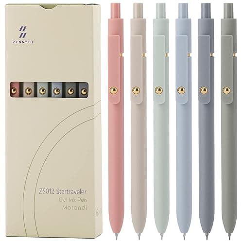 Ddaowanx Gel Pens, 6 Pcs 0.5mm Quick Dry Black Ink Pens Fine Point Smooth Writing Pens, Cute Office School Supplies Gifts for Women - Image 1