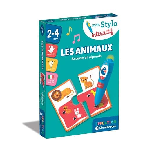 Clementoni - Éducation - Mon Stylo Interactif - Les Animaux - Associe Chaque Maman à Son Petit - Jeu Interactif Parlant - Développement Pour les Tout-Petits - 3-5 Ans - Français - 52807 - Image 1