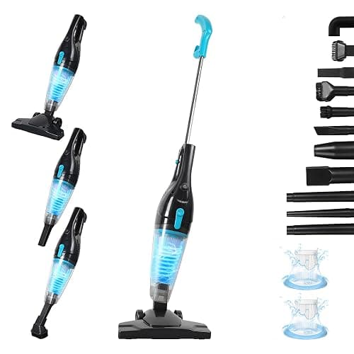 Intercleaner Corded Vacuum Cleaner, 15KPa Powerful Suction with 400W Motor, 12 in 1 Lightweight Bagless Stick Vac with Handheld, Ultra Quiet, for Hardwood Floor Carpet Car Pet Hair - Image 1
