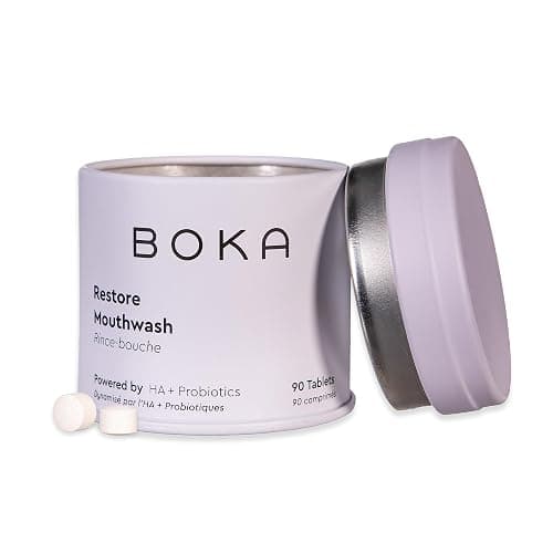 Boka Travel Size Mouthwash Tablets - Hydroxyapatite, Fluoride Free & Alcohol Free - Chewable Tablets to Freshen Breath, Kill Odor Quickly - (90 Pcs, Mint) - Image 1