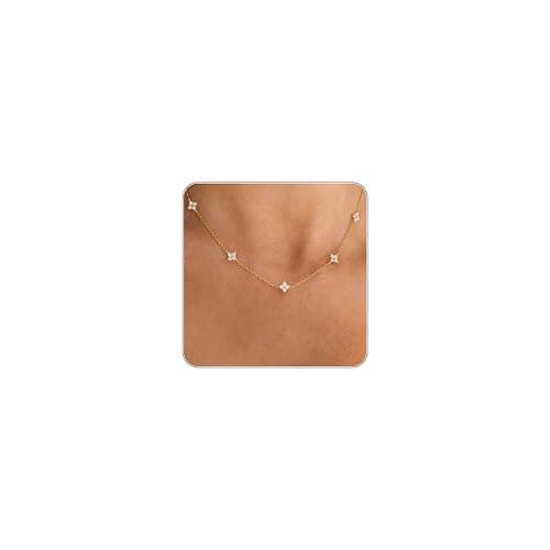 CUEZIY Dainty Silver Gold Necklaces for Women Cute Station Choker Simulated Diamond Necklace Simple Layering CZ Necklace Trendy Jewelry Gifts - Image 1