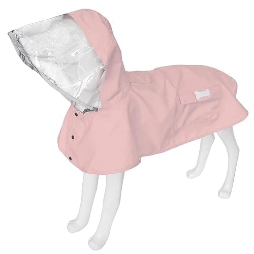 Dog Raincoat,Waterproof Rain Poncho with Hoodie, High Reflective Adjustable Pet Rain Jacket with Leash Hole for Small Medium and Large Dogs (Pink, X-Small) - Image 1