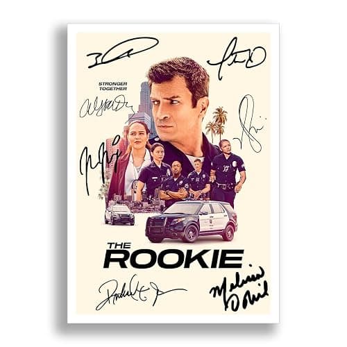 The Rookie Cast Signed Autograph Poster Photo Print Framed Memorabilia Tv Show Series Gift Nathan Fillion (A4 poster only) - Image 1