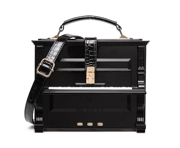 MILATA Piano Shaped Purse Handbag Women Box Shaped Party Evening Top Handles Bag Novelty Clutch Crossbody Bag | Piano Shaped, Party, Evening, Top Handles, Bag, Novelty - Image 1