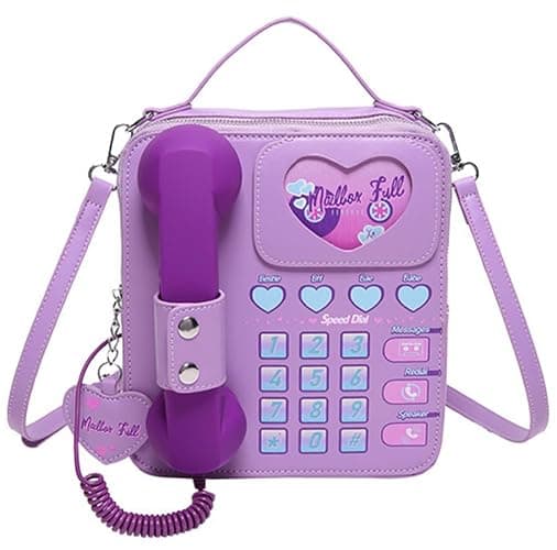 Sister Amy® Retro Dial Telephone Crossbody Shoulder Bag – Vintage-Inspired Design with Movable Microphone - Image 1