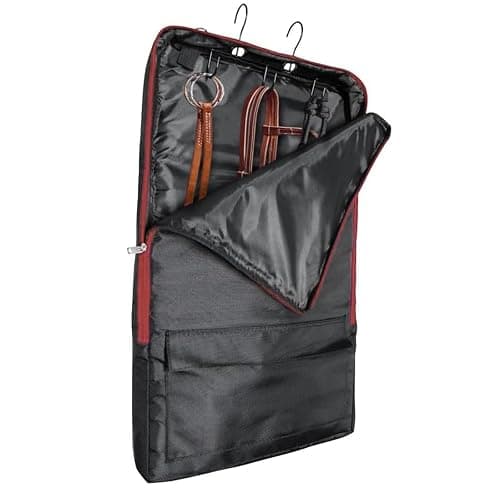Asooll Horse Bridle Bag,Bridle/Halter Bag with 3 Prong Tack Rack,Horse Tack Carry Bag,Horse Harness Bag,Bridle Bag with Hooks for Horse Gear Storage - Image 1