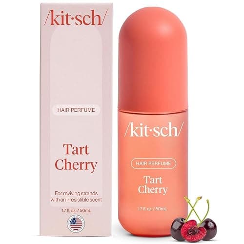 Kitsch Hair Perfume for Women - Tart Cherry | Clean, Deodorizing & Patented Odor-Eliminating Technology Hair Spray & Body Mist - Freshen Hair, Body & Pillows - Fruity Gourmand Scent & Vanilla - 50mL | For Women, Clean, Deodorizing, Freshen Hair, Body - Image 1