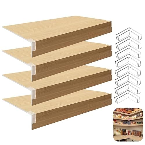 Jespeed 4 Pcs Wire Shelf Liner Cover, 24x16in Faux Wood Shelf Covers Moisture-Resistant PVC for Closet, Pantry, Kitchen & Bathroom Storage - Image 1