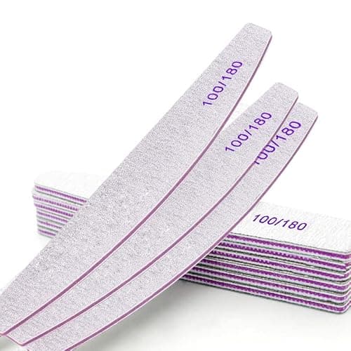 Professional Nail File Set - 6 Pcs 100/180 Grit Emery Boards for Gel, Acrylic & Natural Nails - Image 1