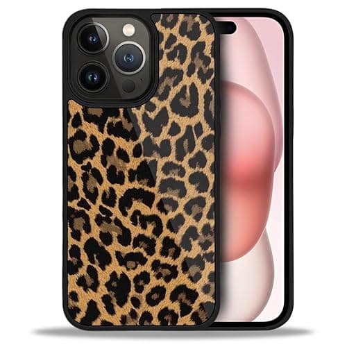 Kapadiy Compatible with iPhone 13 Pro Case,Leopard So Cool for Woman Men Full Body Protective Cover Shockproof Slim Dopamine Designed Case for iPhone 13 Pro 6.1 in -Black - Image 1