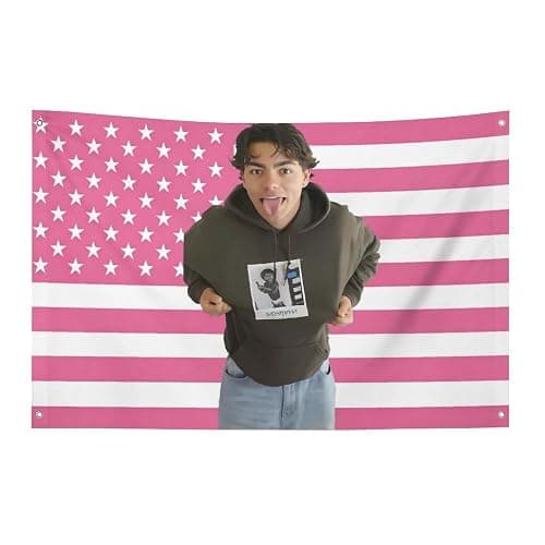 Malachi-Barton Pink American Flag Wall Tapestry, Funny Decor Poster with Four Brass Grommets for College Dorm, Bedroom, Yard, Tailgate & Party Fan Gifts 24x35 in - Image 1