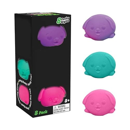 Cool Dogs Squishy, 3 Pack Sugar Ball Designs, Anxiety Relief Squeeze for Sensory Play, Sensory Fidget, Slow Rising Squishy Stress Balls - Image 1