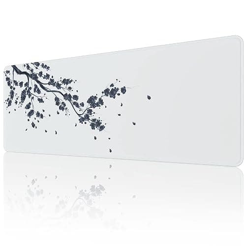 EFISH Japanese Plum Blossoms Mouse Pad (31.5 × 11.8 × 0.12 inch) Extended Large Mouse Mat Desk Pad, Stitched Edges Mousepad,Non-Slip Rubber Base,Gaming Mouse Pad XL - Image 1