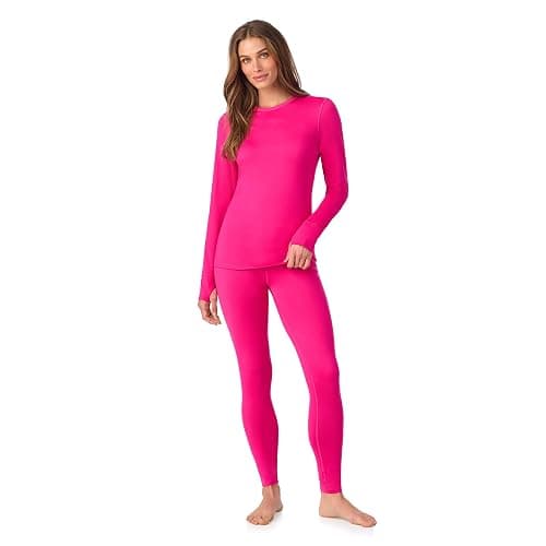 Cuddl Duds Womens Fleece Lined Thermal Base Layer Set – Long Sleeve Shirt & Leggings for Cold Weather – Lounge Set for Women - Image 1