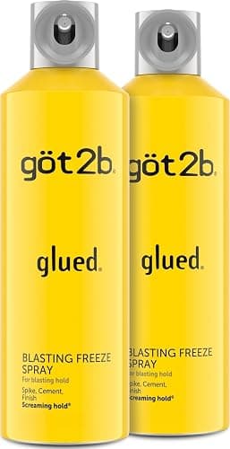 Got2B Glued Blasting Freeze Hairspray, 12 oz, 2-Pack, Strong Hold | Spikes and styles stay in place, Lasts until your next shampoo, Wind resistant formula, No stickiness, Aerosol spray - Image 1
