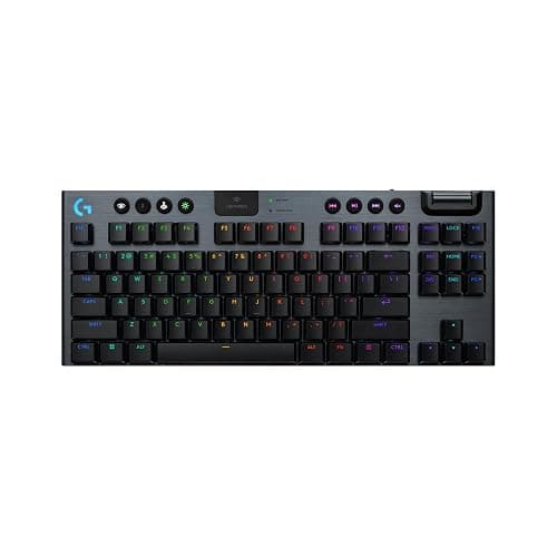 Logitech G915 X Lightspeed TKL Wireless Mechanical Gaming Keyboard, Double-Shot PBT Keycaps, Fully Programmable Keys, RGB Backlit Mac/PC Gaming Keyboards, Aluminum Finish, GL Clicky Switches, Black - Black - TKL - Wireless - Clicky - Image 1