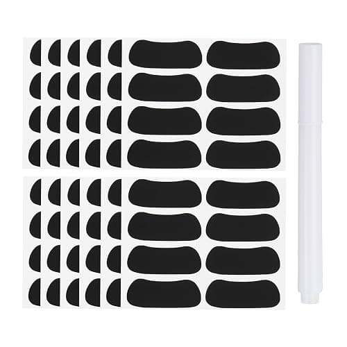 PATIKIL 48 Pairs Sports Eye Black Stickers, Under Eye Black Strips Football Face Stickers Breathable Eyeblack Sticker with 1 Pcs White Pencil for Baseball Fans on Game Day, Black - Image 1