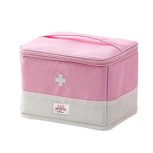 XPAPOV Travel Medicine Bag Organizer, Medical Bag Empty for First Responder Storage, Emergency Medical for Home, Travel, Camping, Car, Hiking & Outdoor Emergencies (Pink) - Image 1