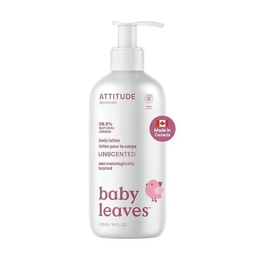 ATTITUDE Baby Lotion, Made in Canada, EWG Verified Moisturizer, Dermatologically Tested Moisturizing Cream, Vegan and Cruelty-Free, Unscented, 473 mL - Image 1