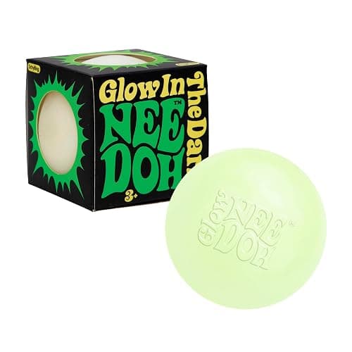 Schylling NeeDoh Glow in The Dark - Sensory Squeeze Toy - Gratifying Glowing Glob - 2.5" Wide - Glow in The Dark (Pack of 1) - Image 1