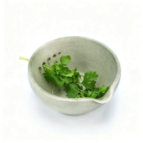 FoldTier Herb Stripper Bowl with Grater - Resin Herb Stripper Tool with 5 Hole Sizes – Efficient Peeling Kitchen Tools Supplies for Salads & Cooking Peeling off the Leafy Assembly - Image 1