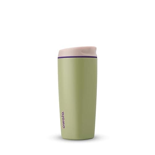 Owala SmoothSip Insulated Stainless Steel Coffee Tumbler, Reusable Iced Coffee Cup, Hot Coffee Travel Mug, BPA Free, 20 oz, Green (Hip Cactus) - Image 1