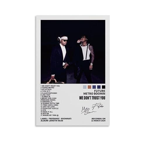 OYWEHECE Metro Boomin & Future Poster Music Poster We Don't Trust You Album Cover Posters for Room Aesthetic Canvas Wall Art Bedroom Decor 12x18inch(30x45cm), Unframe-style-3 - Image 1