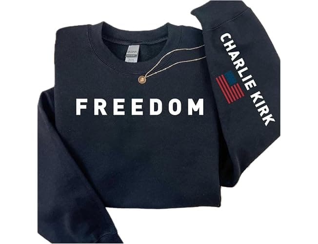 Sleeve Design Charlie Kirk Freedom Sweatshirt, Freedom Sweatshirt, Charlie Kirk Shirt, Crewneck Hoodie, Unisex Charlie Kirk Freedom Sweatshirt, Great American Pat.riot Charlie Kirk Freedom Hoodie, Sweatshirt - Hoodie Sleeve Printed Garment, Charlie Kirk Apparel - Image 1