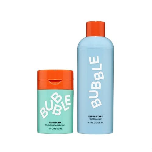 Bubble Skincare Slam Dunk Face Moisturizer for Dry Skin (50ml) + Fresh Start Exfoliating Gel Cleanser (125ml) - Image 1