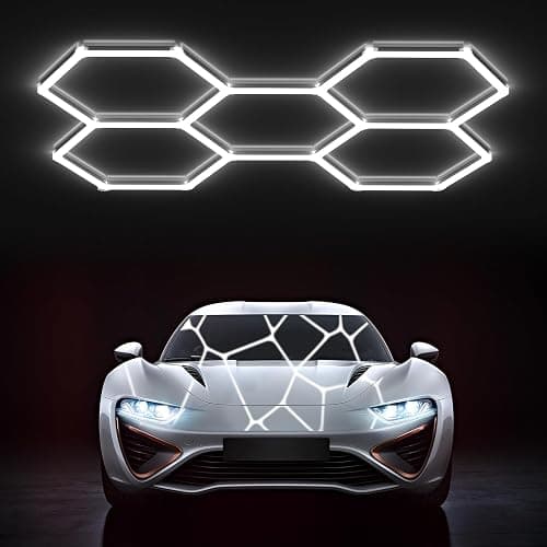 HYPERLITE Gen 2 Hexagon Garage Lights: 168W 16800LM 5 Grids Hexagon Led Light, 6500K Ultra Bright Honeycomb Hex Lights, Durable Design for Garage, Shop, Basement, Barber, Homegym - Image 1