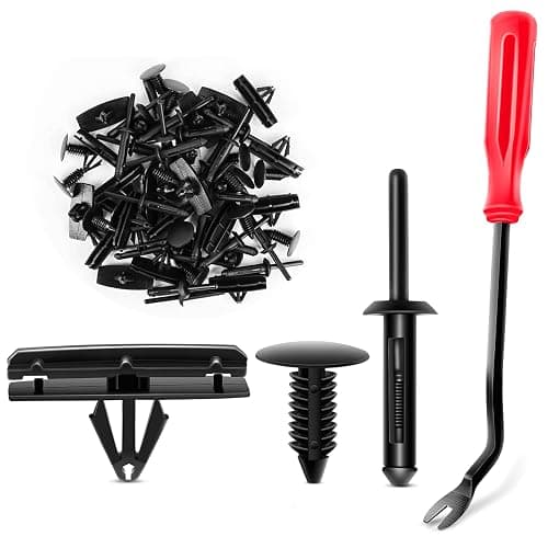 GOOACC 60Pcs Blind Rivet Fender Flare Rocker Moulding Bumper Shield Retainer Clip Assortment 6506007AA 68039280-AA 6030441 Replacement for Jeep Wrangler Chrysler Ford GMC and Fastener Remover - Image 1