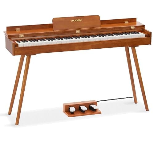 AODSK Digital Piano 88 Key Full Size Weighted Keyboard Overall Solid Wood Frame for Beginners with Sheet Music Stand Triple Pedal Power Adapter - Image 1