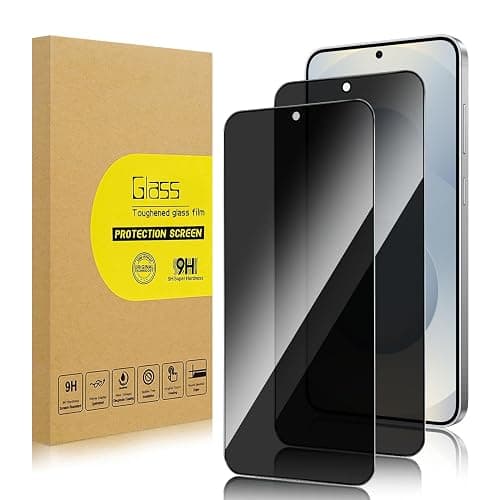 Lokyoo 2 Pack Privacy Screen Protector for Samsung Galaxy S25 | Anti-Spy Tempered Glass, Fingerprint Unlock Support, Anti-Scratch, Bubble-Free, Easy Install 9H Protective Glass - Image 1