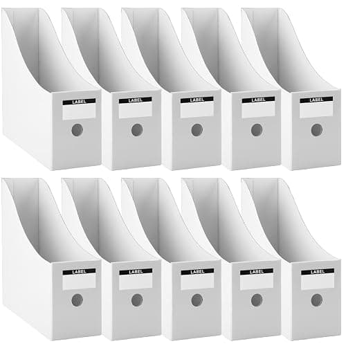 Foydream Zeitschriftenhalter Kraftpapier, 10 Stück A4 Zeitschriftensammle Aktenhalter Schreibtisch Stehsammler Pappe Schreibtisch Organizer für Datei Ordner Schreibwaren Bürobedarf - Image 1
