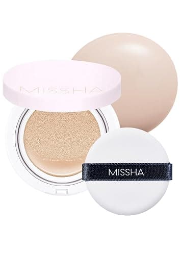 MISSHA Magic Cushion Foundation No.21 Light Beige for Bright Skin - Flawless Coverage, Dewy Finish, Easy Application for All Skin Types - 0.52 Ounce (Pack of 1) - No.21 - Image 1