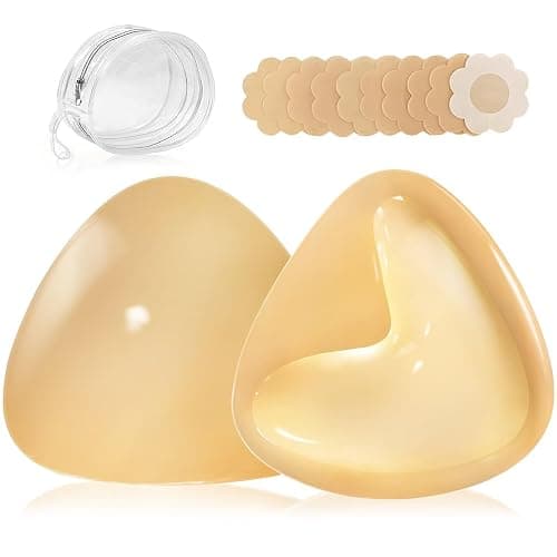 YODOOLTLY Sticky Bra Inserts Push Up - Double Sided Adhesive Breast Pads,Breast Enhancers for Bikini Bathing Suit Sports Bra - Medium(Fit Cup A-B) - Beige - Image 1