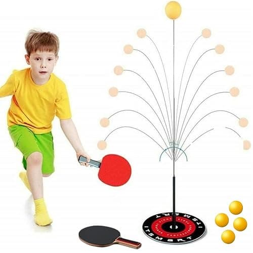 Table Tennis Self-Training,Table Tennis Trainer with Elastic Soft Shaft,Portable Table Tennis Trainer for Indoor Or Outdoor Use.Table Tennis Training Device Practice Ball Bulk for Children Adult - Image 1