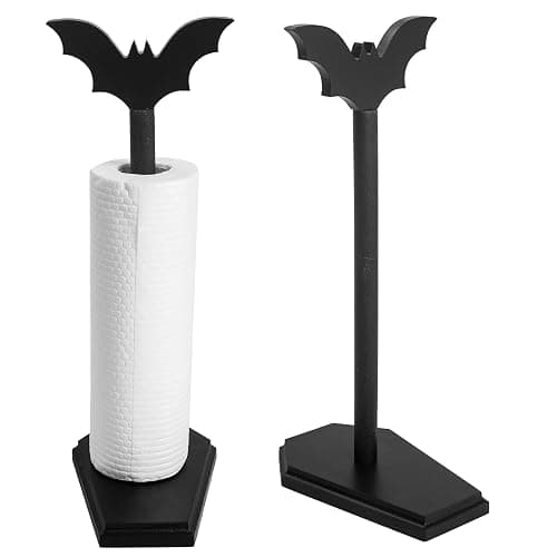 CEFLITECO Bat Paper Towel Holder - Halloween Decor for Kitchen and Bathroom - Gothic Home Decor for Oddities and Curiosities - Goth Accessories for Countertop Stand - Witchy Gifts for Women - Image 1