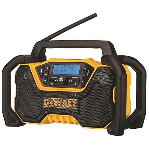 DEWALT 12V/20V MAX Portable Bluetooth Radio, Cordless, 100 ft Range, 3.5” Subwoofers, Jobsite (DCR028B) - Image 1