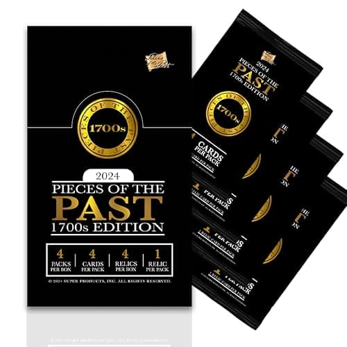 Pieces of the Past 2024 1700s Edition: Contains 4 Packs with 4 Cards Each- Total of 4 relic Hits- 100 Different relic Cards Featuring Historical Figures Like Beethoven and Washington - Image 1