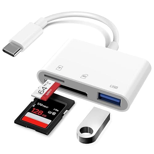 SD Card Reader, Loydia USB C to SD Card for iPhone 15/iPad/Mac/Laptop, 3 in 1 Type C Memory Card Adapter with USB Port for iMac, iPad Pro/Air/Mini, MacBook Pro/Air, Galaxy, MicroSD/SD - Image 1