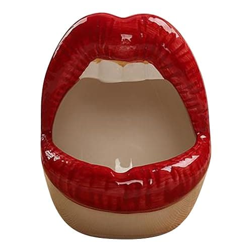 Lips Multi-Gadget - Ceramic Lip Planter & Organizer - Hairpin, Cosmetic & Jewelry Display Tray, Decorative Birthday Gift Idea, Home Décor Accent - Image 1